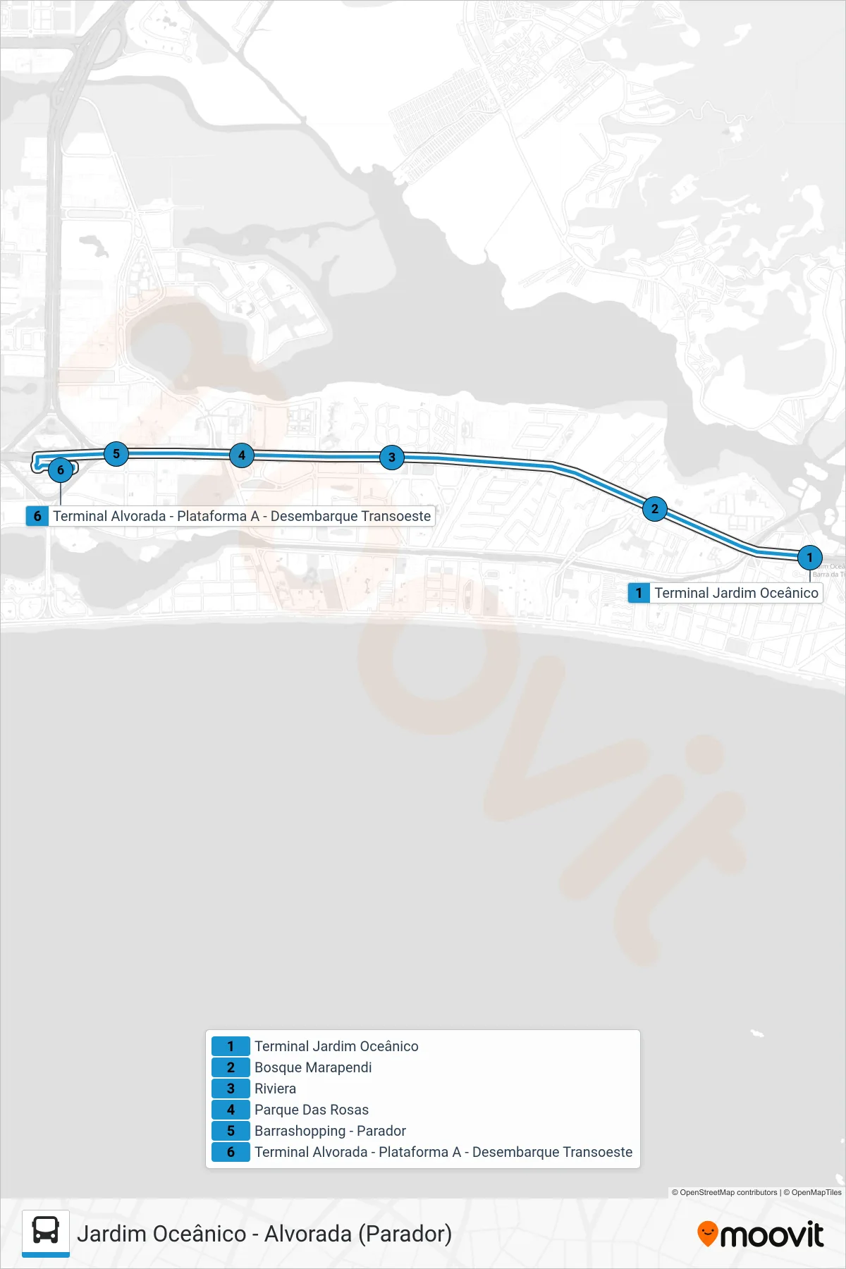 22 bus Line (Alvorada (Serviço Noturno)) route and stops on a map