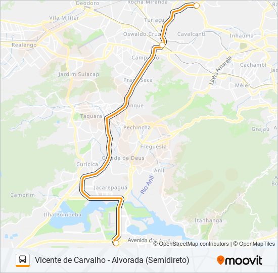 Mapa da linha 31 de ônibus