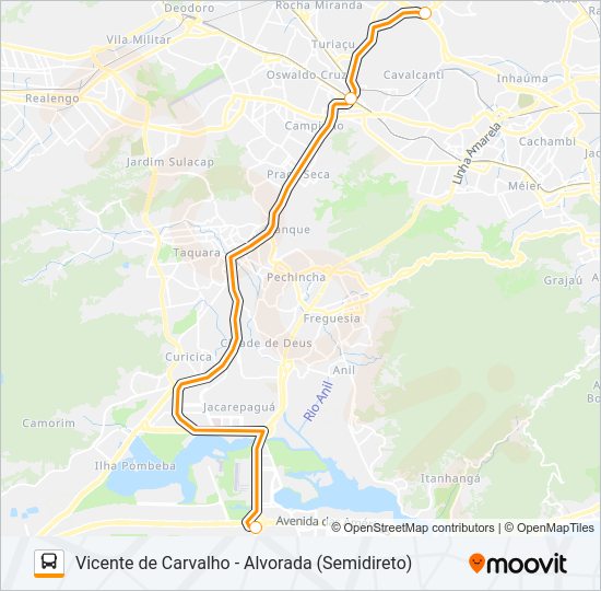 Mapa da linha 31 de ônibus
