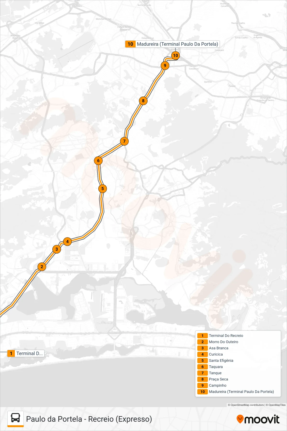 41 bus Line (Paulo Da Portela (Expresso)) route and stops on a map