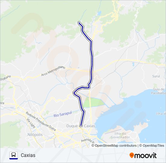 Mapa da linha 554I de ônibus