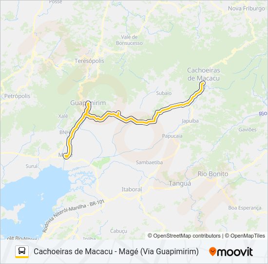 Mapa da linha MB15 de ônibus