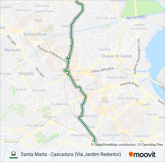 Mapa da linha 715L de ônibus