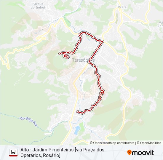 Mapa da linha 49A de ônibus