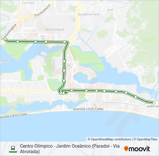 Mapa da linha 50 de ônibus