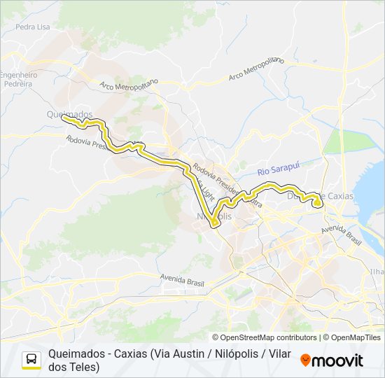 Mapa da linha 429 de ônibus
