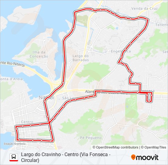 Mapa da linha 28 de ônibus