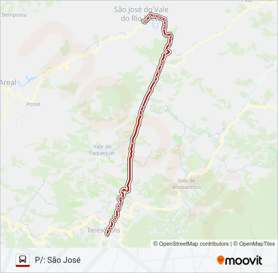TERESÓPOLIS - SÃO JOSÉ Bus Line Map