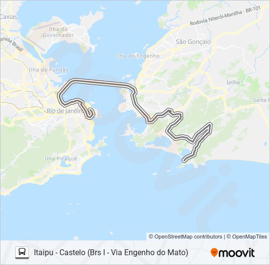 Mapa da linha 1910D (EXECUTIVO) de ônibus