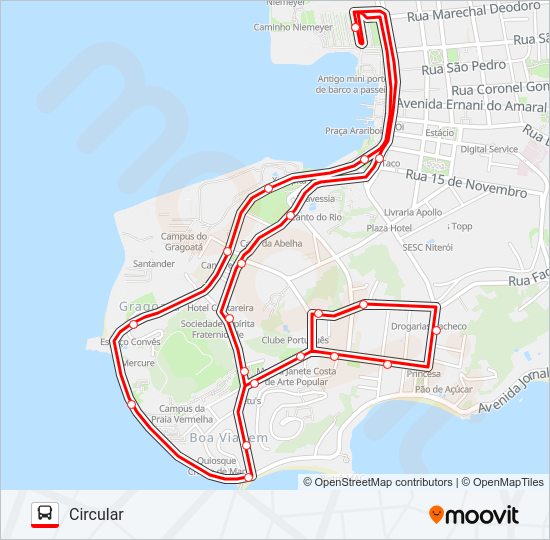 Mapa da linha 47-A de ônibus
