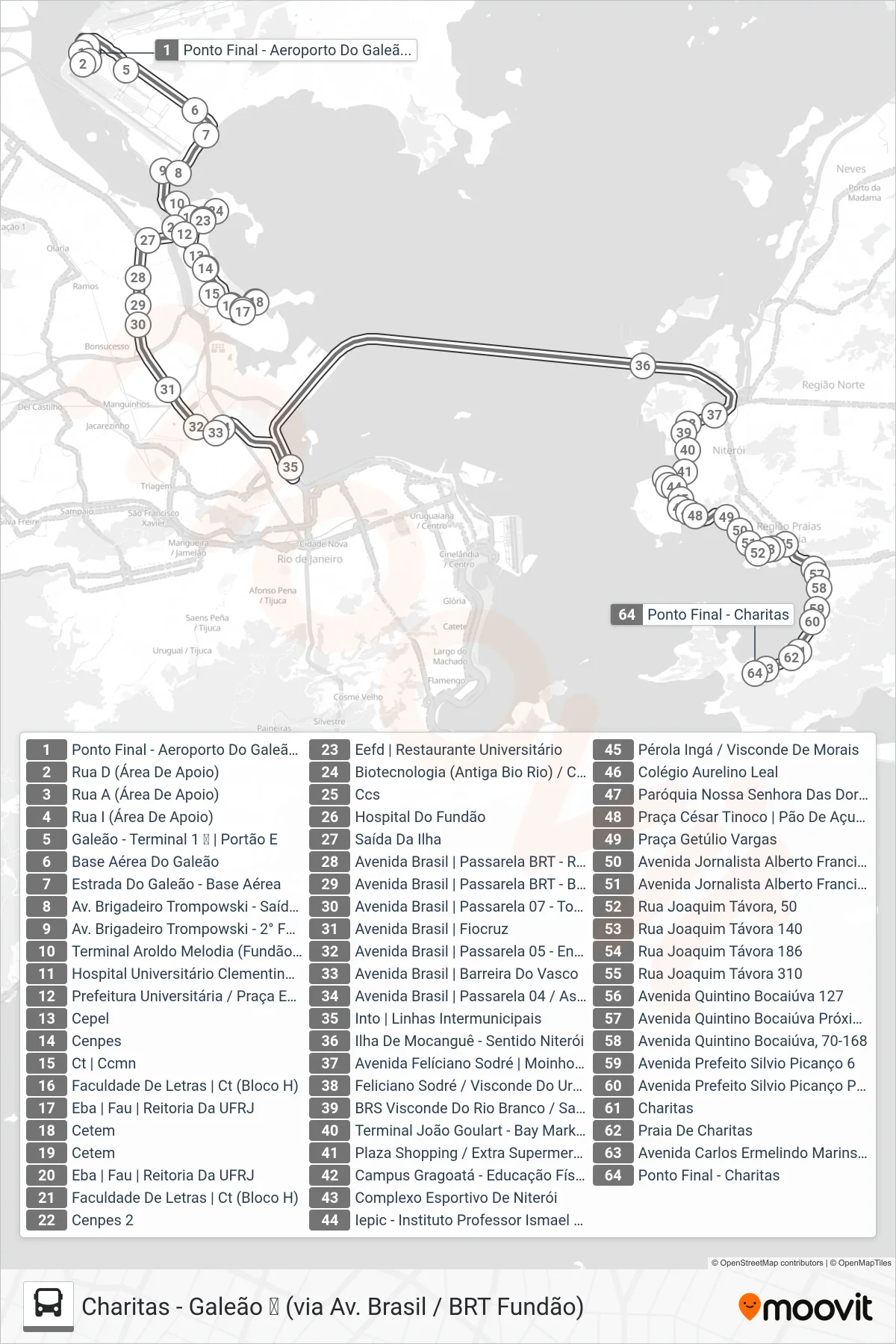 760D bus Line (Charitas (Dias Úteis)) route and stops on a map