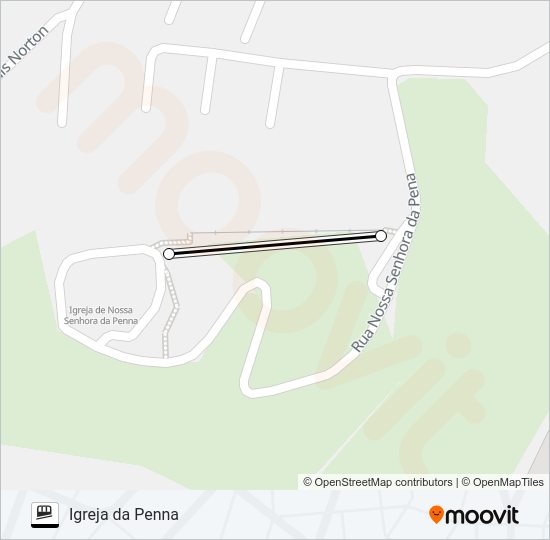 Mapa da linha IGREJA DA PENNA de plano inclinado