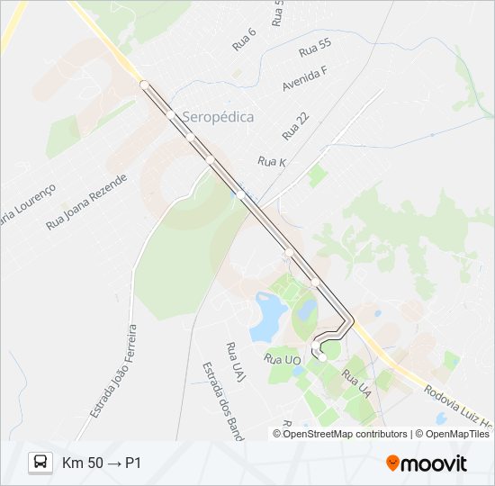 Mapa de CIRCULAR UFRRJ de autobús