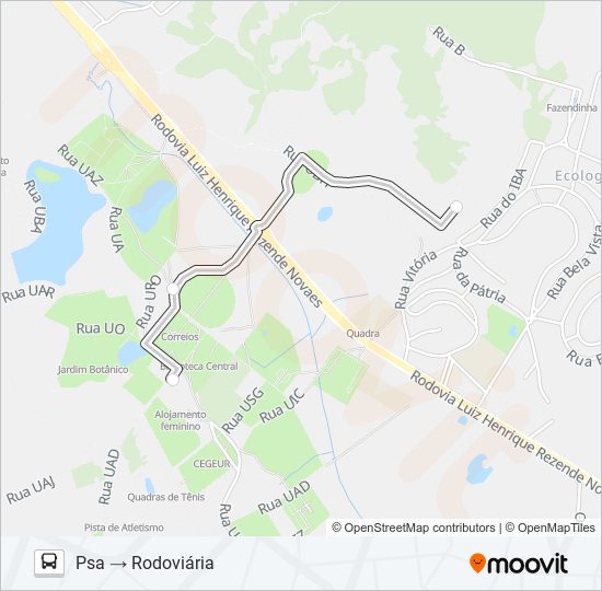 Mapa de CIRCULAR UFRRJ de autobús