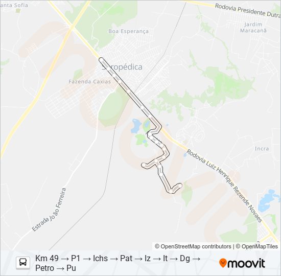 CIRCULAR UFRRJ bus Line Map
