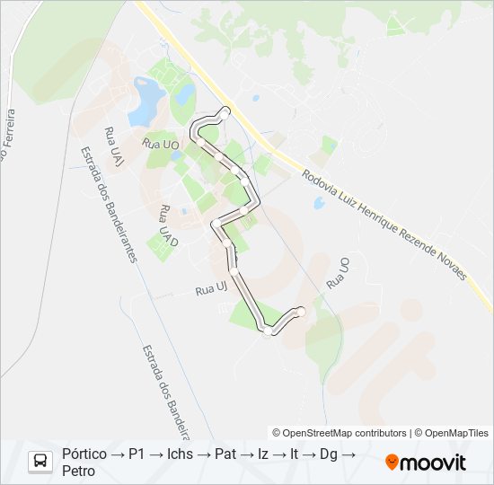 Mapa de CIRCULAR UFRRJ de autobús