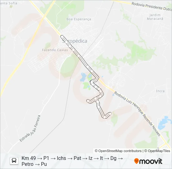 CIRCULAR UFRRJ Bus Line Map