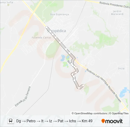 CIRCULAR UFRRJ Bus Line Map