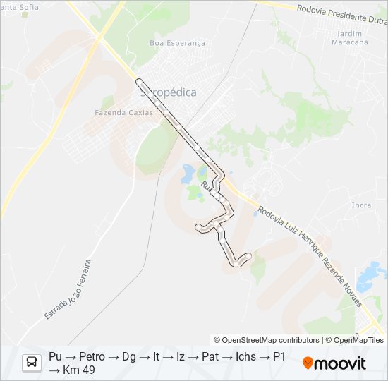 CIRCULAR UFRRJ bus Line Map