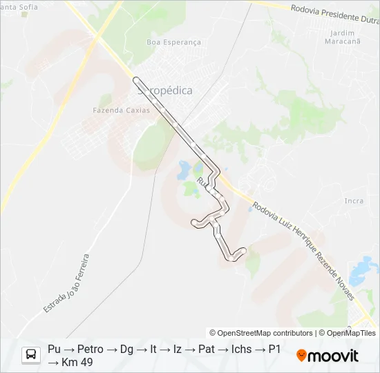 CIRCULAR UFRRJ Bus Line Map