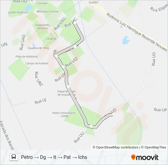 CIRCULAR UFRRJ Bus Line Map