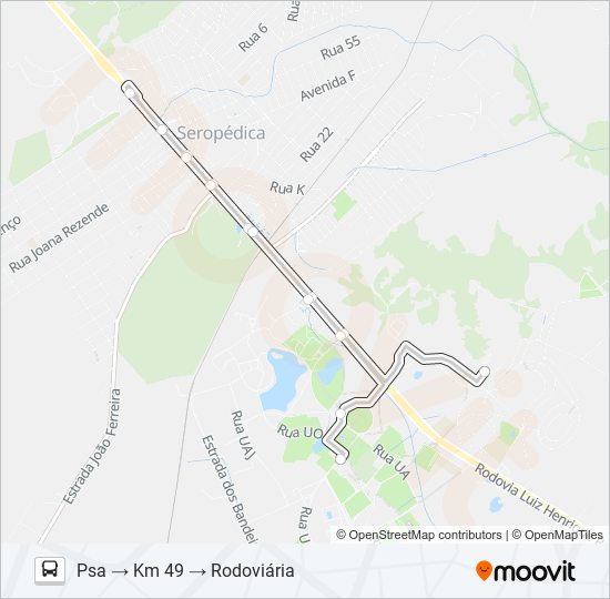 Mapa da linha CIRCULAR UFRRJ de ônibus