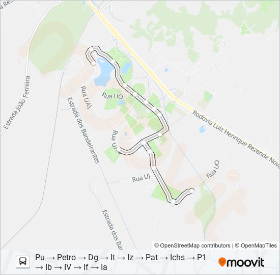 Mapa da linha CIRCULAR UFRRJ de ônibus