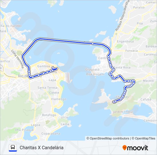 Mapa da linha 709D de ônibus