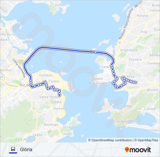 Mapa da linha 570D de ônibus