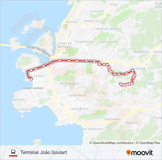 Mapa da linha 26A de ônibus