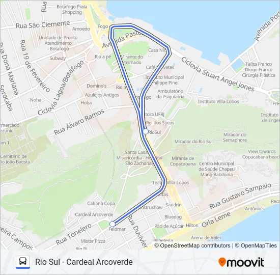 RIO SUL - CARDEAL ARCOVERDE Bus Line Map