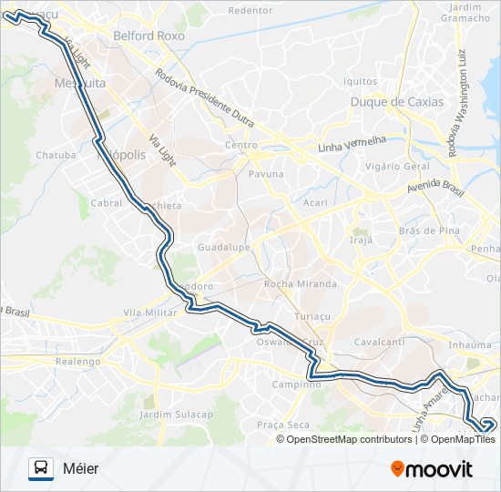 544 bus Line Map