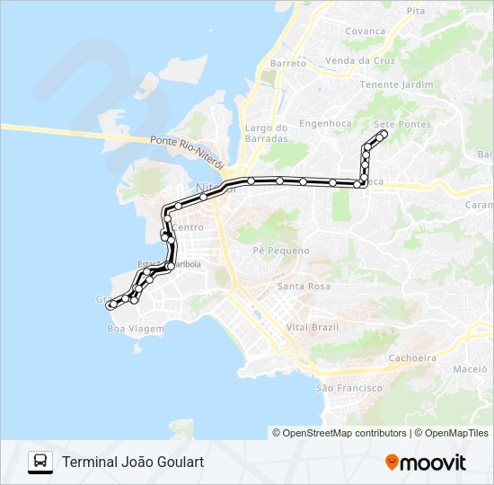 Mapa da linha 24 de ônibus