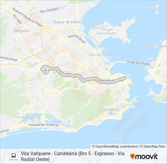 Mapa da linha 363SR de ônibus