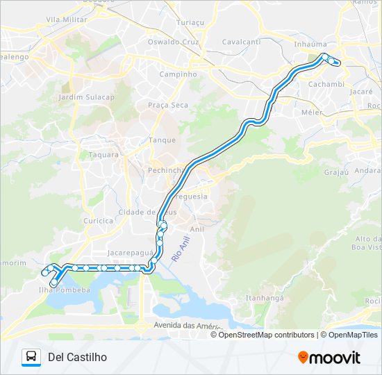 Mapa de 613SP de autobús