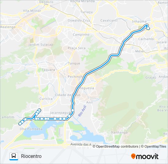 Mapa da linha 613SP de ônibus