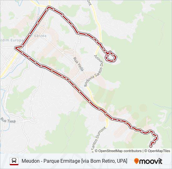 Mapa da linha 07A de ônibus