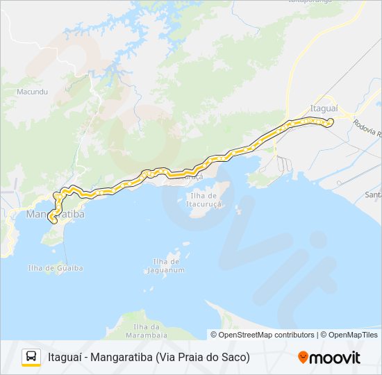 Mapa da linha 117T de ônibus