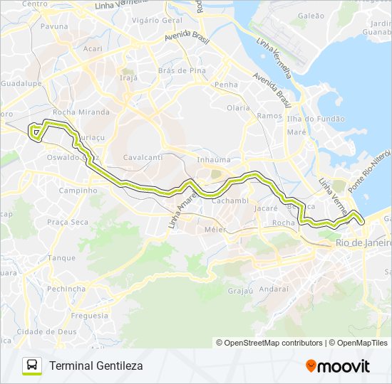 Mapa da linha 265SP de ônibus