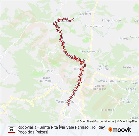 Mapa da linha 33C de ônibus