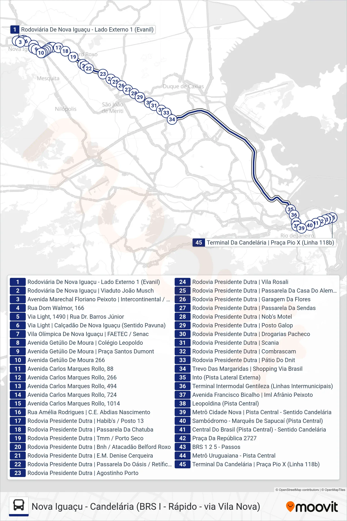 118B bus Line (Candelária) route and stops on a map