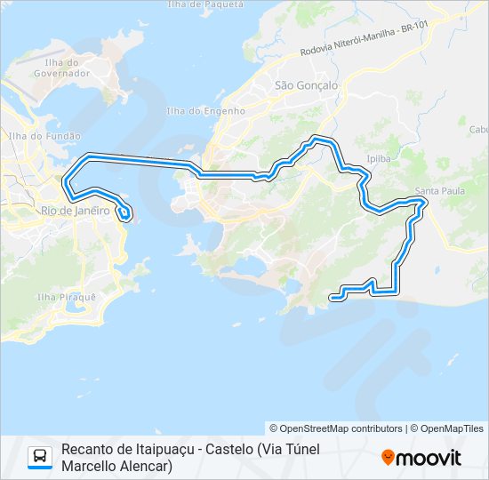 Mapa da linha 4146D (EXECUTIVO) de ônibus