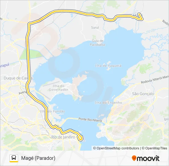 Mapa da linha 127C de ônibus