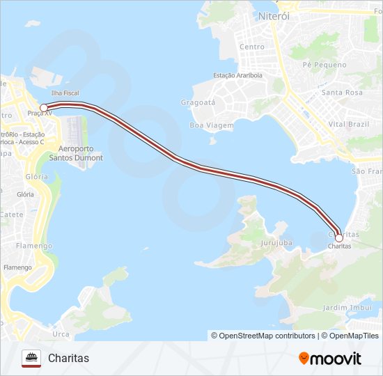 CHARITAS - PRAÇA XV ferry Line Map