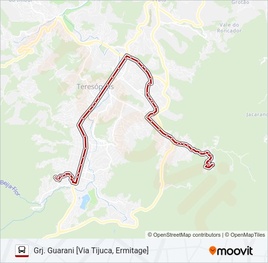 Mapa da linha 01C de ônibus
