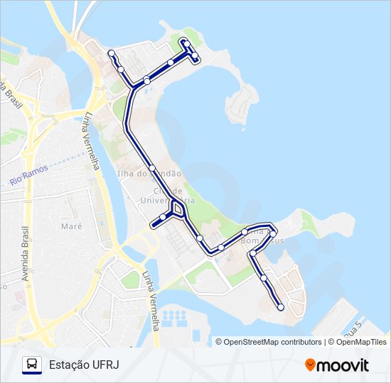 Mapa da linha 1 de ônibus