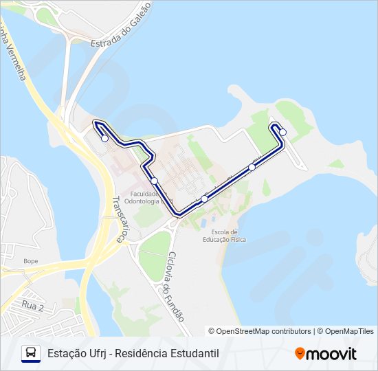 Mapa da linha 3 de ônibus