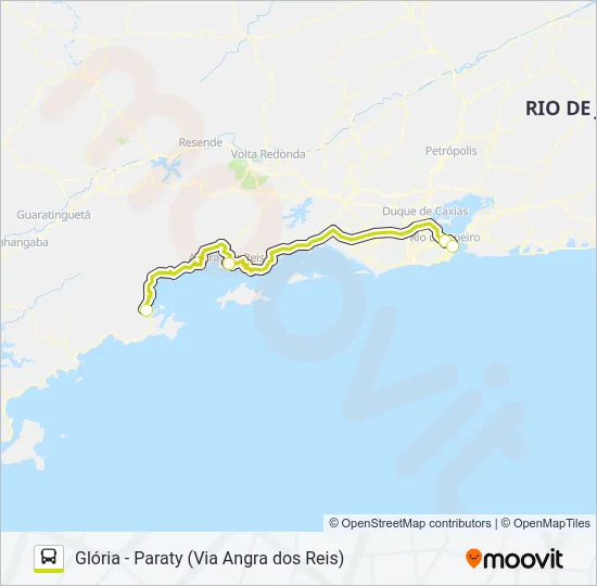 GLÓRIA - PARATY (VIA ANGRA DOS REIS) Bus Line Map