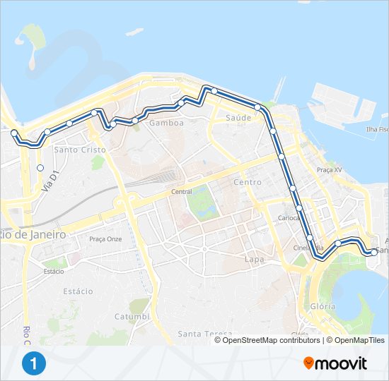 Mapa da linha L1 de vlt