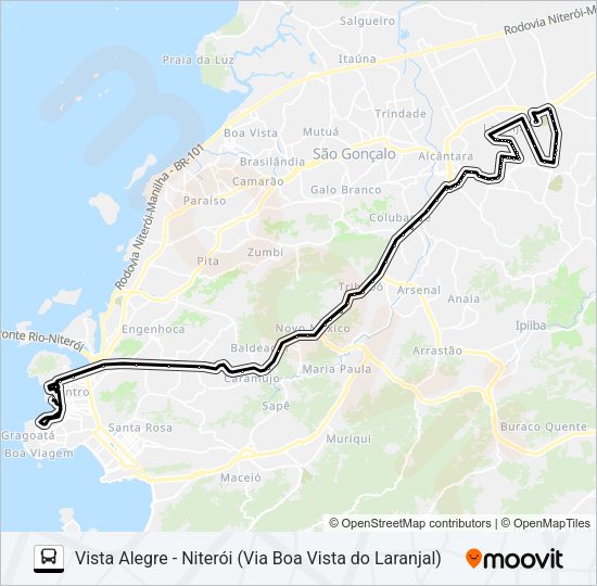 Mapa da linha 488M de ônibus